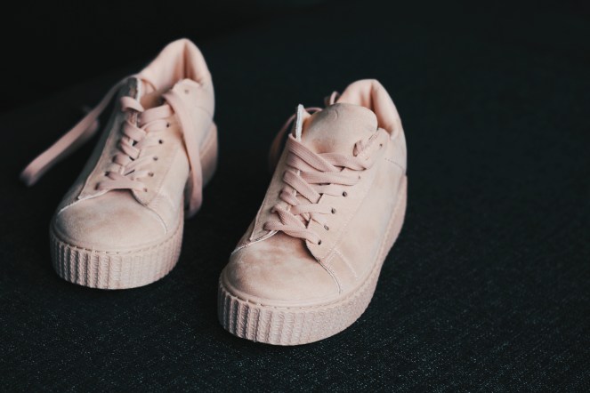 new in roze sneakers I